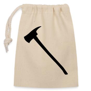 Hache de pompier - Sac cadeau en coton avec cordon (14 x 20 cm) - nature - Devant