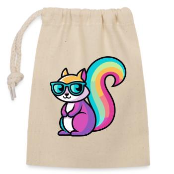 Rainbow Squirrel Glasses - Closable cotton gift bag (14x20cm) - nature - Front