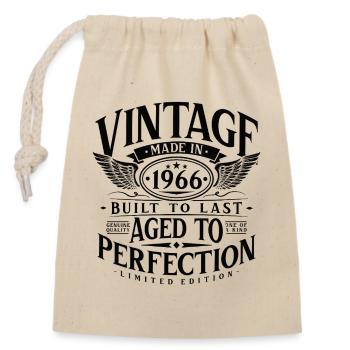 1966 Jahrgang geboren Vintage Geburtstag Geschenk - Verschließbarer Geschenkbeutel aus Baumwolle (14x20cm) - Natur - Vorne