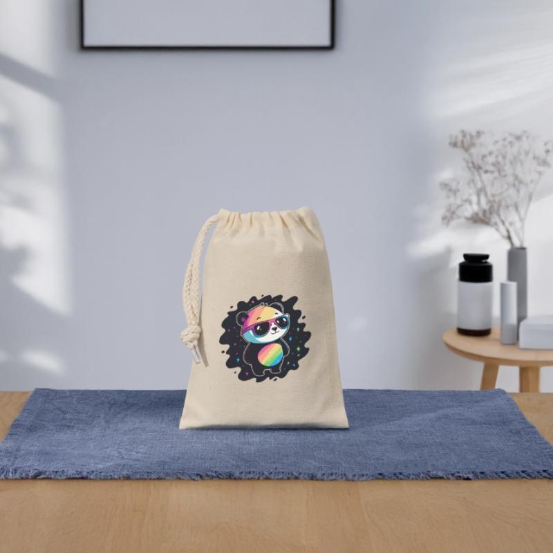 Panda Rainbow Galaxy Coole Brillen Verschließbarer Geschenkbeutel aus Baumwolle (14x20cm)