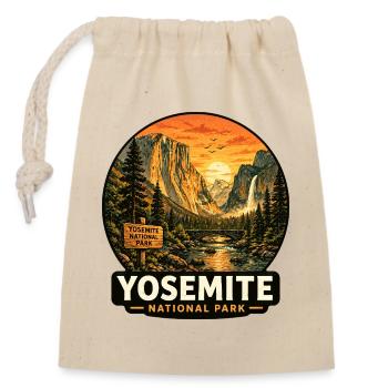 Parc national de Yosemite Sunset California Sierra - Sac cadeau en coton avec cordon (14 x 20 cm) - nature - Devant