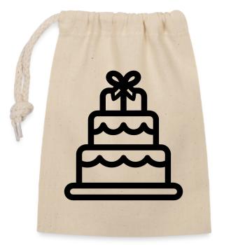 Wedding Cake - Closable cotton gift bag (14x20cm) - nature - Front