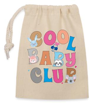 Club des Bébés Cool - Sac cadeau en coton avec cordon (14 x 20 cm) - nature - Devant