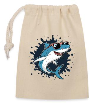 Cool Shark Ink Blast Sonnenbrille - Verschließbarer Geschenkbeutel aus Baumwolle (14x20cm) - Natur - Vorne