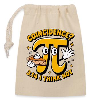 Coïncidence du Jour Pi 3.14 Conception de Gâteau Mathématique - Sac cadeau en coton avec cordon (14 x 20 cm) - nature - Devant