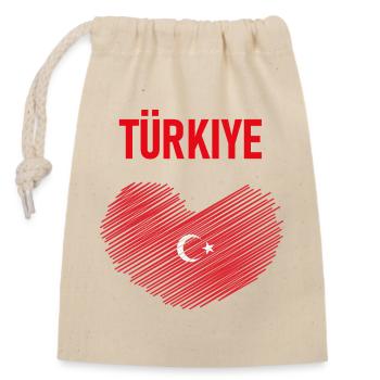 TÜRKEI TÜRKIYE TÜRKISCHE Europa Sport Fan - Verschließbarer Geschenkbeutel aus Baumwolle (14x20cm) - Natur - Vorne