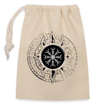 Aegishjalmur Helm blanc Ægir - Sac cadeau en coton avec cordon (14 x 20 cm) - nature - Devant