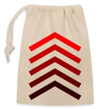 Rote Balken als Pfeile Bund Design Shirt Geschenk - Verschließbarer Geschenkbeutel aus Baumwolle (14x20cm) - Natur - Vorne