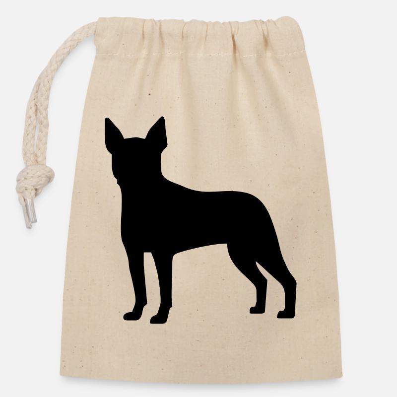 Boston Terrier - Verschließbarer Geschenkbeutel aus Baumwolle (14x20cm) - Natur