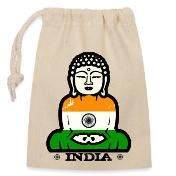 Indien - Verschließbarer Geschenkbeutel aus Baumwolle (14x20cm) - Natur - Vorne