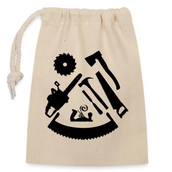 Outil en bois - Sac cadeau en coton avec cordon (14 x 20 cm) - nature - Devant