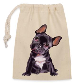 Sweet French Bulldog, The Awesome - Closable cotton gift bag (14x20cm) - nature - Front