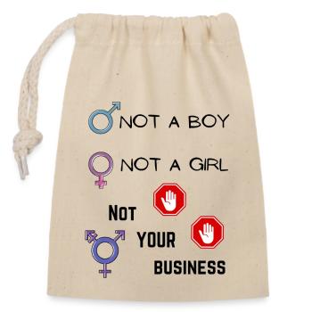 Tee-shirt non binaire - Sac cadeau en coton avec cordon (14 x 20 cm) - nature - Devant