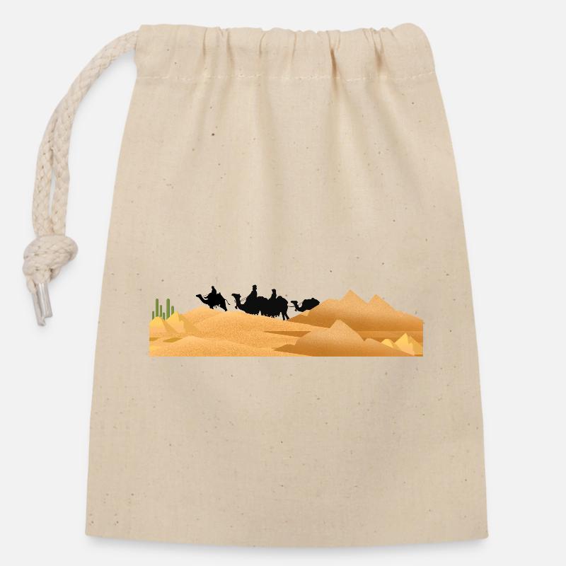 Desert - Sac cadeau en coton avec cordon (14 x 20 cm) - nature