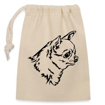 Chihuahua Head - Closable cotton gift bag (14x20cm) - nature - Front