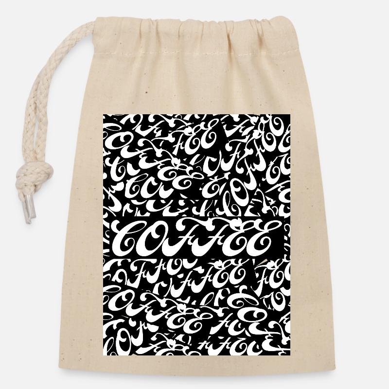Cartes café - Sac cadeau en coton avec cordon (14 x 20 cm) - nature