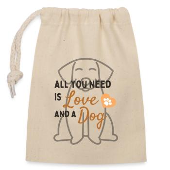 Dog lovers - Closable cotton gift bag (14x20cm) - nature - Front