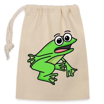 Motif de grenouille - Sac cadeau en coton avec cordon (14 x 20 cm) - nature - Devant