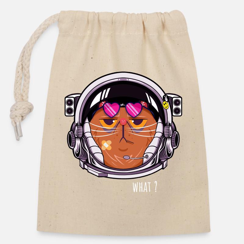 Cosmocat - Closable cotton gift bag (14x20cm) - nature