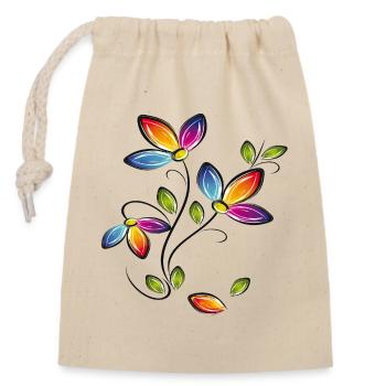 Flower vine, Flowers - Closable cotton gift bag (14x20cm) - nature - Front