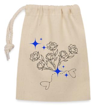 Simple flower - Sac cadeau en coton avec cordon (14 x 20 cm) - nature - Devant