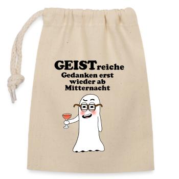 GEISTreiche Gedanken - Verschließbarer Geschenkbeutel aus Baumwolle (14x20cm) - Natur - Vorne