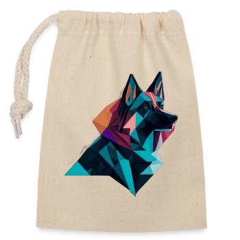 Chien de berger - Sac cadeau en coton avec cordon (14 x 20 cm) - nature - Devant