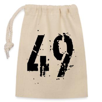 49 Number 49 - Closable cotton gift bag (14x20cm) - nature - Front