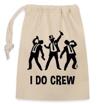 I Do Crew (Stag Night / Bachelor Party / Beer / B) - Closable cotton gift bag (14x20cm) - nature - Front