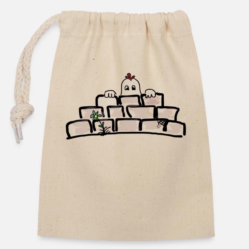 Little Ghost - Closable cotton gift bag (14x20cm) - nature