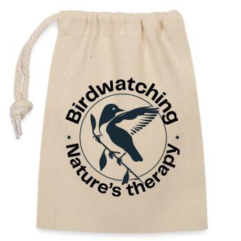Bird Watching & Nature Therapy - Closable cotton gift bag (14x20cm) - nature - Front