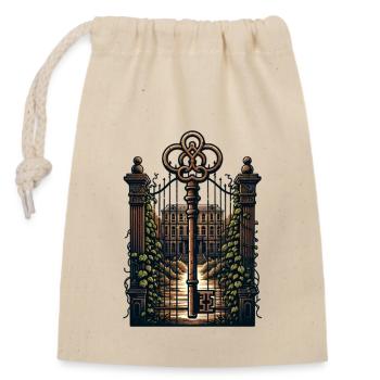Mysterious portal in front of an abandoned mansion - Closable cotton gift bag (14x20cm) - nature - Front