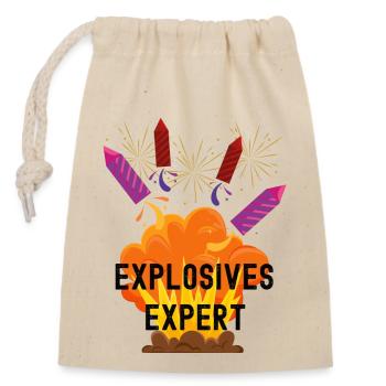 Explosives Expert New Year´s Eve Happy New Year - Closable cotton gift bag (14x20cm) - nature - Front