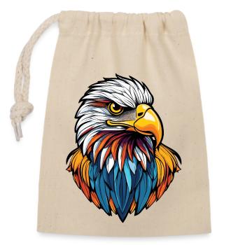 Eagle Head - Closable cotton gift bag (14x20cm) - nature - Front