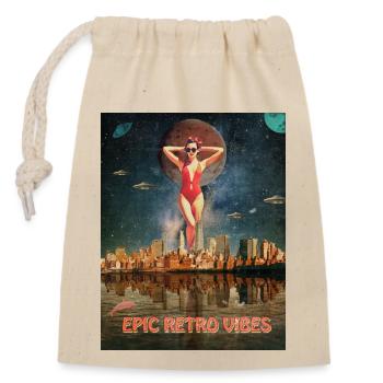 Poster Epic Retro Vibes - Closable cotton gift bag (14x20cm) - nature - Front