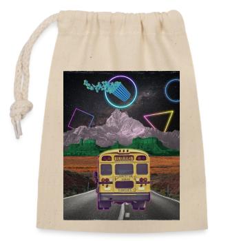Bus Collage Poster - Closable cotton gift bag (14x20cm) - nature - Front