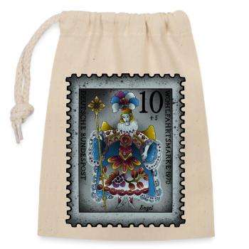 Stamp Angel - Closable cotton gift bag (14x20cm) - nature - Front