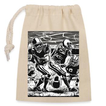 Football américain - Sac cadeau en coton avec cordon (14 x 20 cm) - nature - Devant