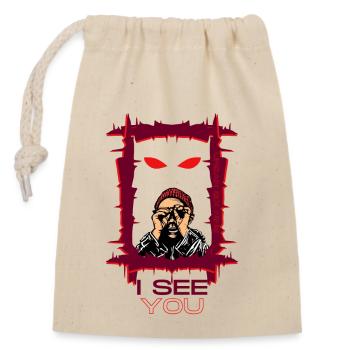 i see you - Closable cotton gift bag (14x20cm) - nature - Front