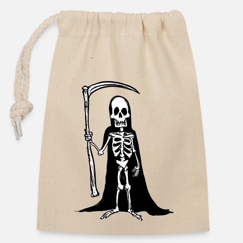 Faucheuse - Sac cadeau en coton avec cordon (14 x 20 cm) - nature