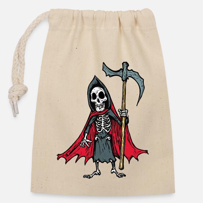 Grim Reaper - La mort elle-même - Sac cadeau en coton avec cordon (14 x 20 cm) - nature