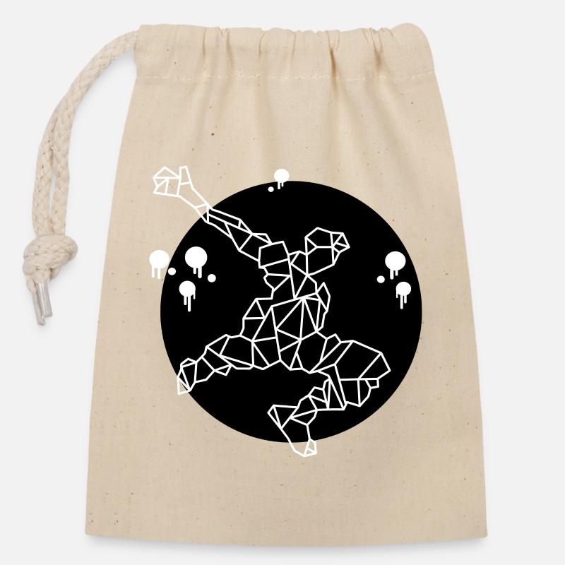 Sport - noir - Sac cadeau en coton avec cordon (14 x 20 cm) - nature