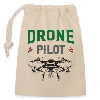 Pilote de drone - Sac cadeau en coton avec cordon (14 x 20 cm) - nature - Devant