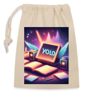 Yolo - 'You Only Live Once' Gift for Friends - Closable cotton gift bag (14x20cm) - nature - Front