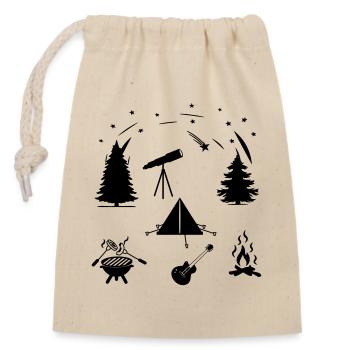 Camping-Leben - Verschließbarer Geschenkbeutel aus Baumwolle (14x20cm) - Natur - Vorne