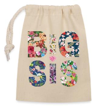 BIG SIS - Soeur - Grande Soeur - Look de partenaire - Sac cadeau en coton avec cordon (14 x 20 cm) - nature - Devant