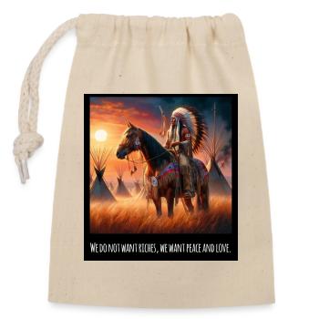 Art amérindien - Sac cadeau en coton avec cordon (14 x 20 cm) - nature - Devant