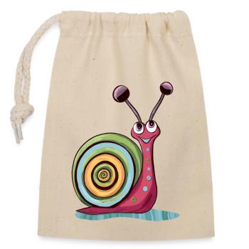 Escargot mignon - Sac cadeau en coton avec cordon (14 x 20 cm) - nature - Devant