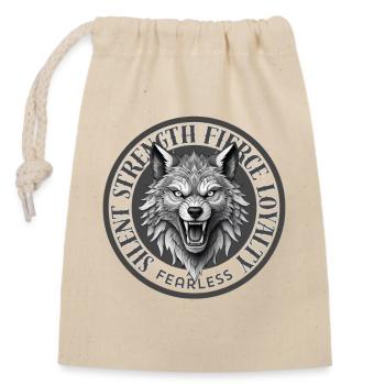 Silent Strength - Closable cotton gift bag (14x20cm) - nature - Front