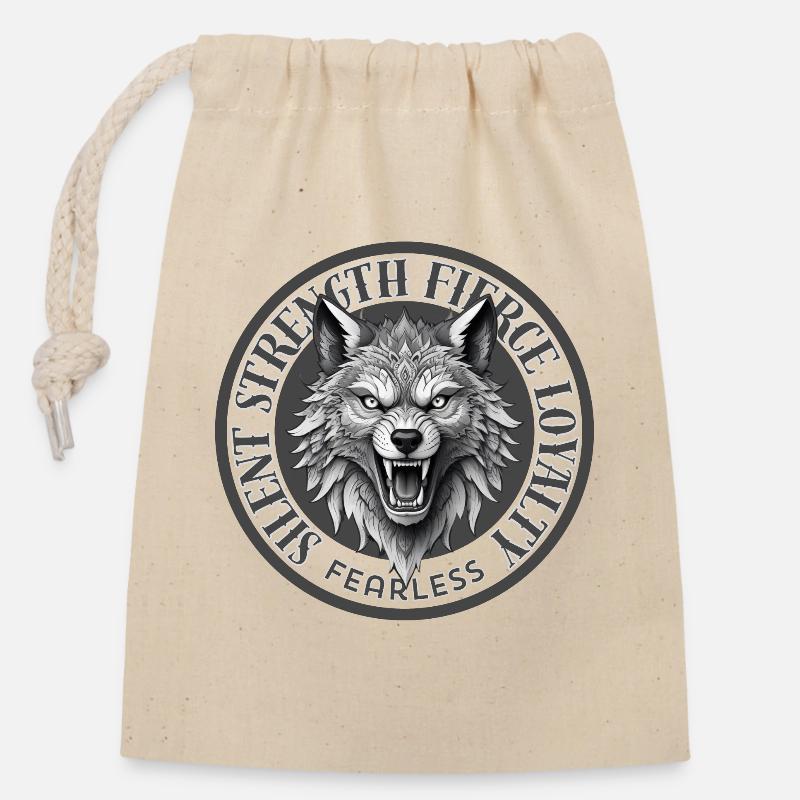 Force silencieuse - Sac cadeau en coton avec cordon (14 x 20 cm) - nature